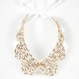Pearl Beaded Lace Trim Collar Ribbons Women Necklace Wedding Jewelry for Clothes Dress  Beads Crystal Collar Wedding Jewelry