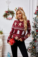 Fairyshely 2025 Autumn Winter Halloween Knitted Sweater Women Casual Print Knit Pullover Top Lady Long Sleeve O Neck Jumper