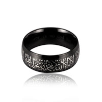 Fashion New Arrived Titanium Steel Muslim Jewelry Islamic Shamanism Hui Mantra Rings