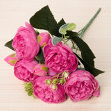 Silk Artificial Flower Rose Peony Bouque Home Decoration Bridal Holding Flower Wedding Decor Bouquet DIY Fake Flower Arrangement