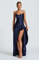 Elegant Slim Bodycon Party Dress Women 2025 Summer Sexy Spaghetti Strap Sleeveless Maxi Long Dress Casual