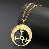EUEAVAN Lilith Demon Seal Necklace Stainless Steel Vintage Satan Solomon Symbol Pendant Choker Amulet Jewelry Gift Wholesale