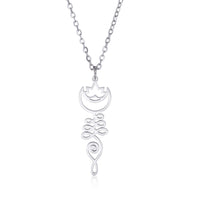 EUEAVAN Lotus Flower Yoga Pendant Necklace Stainless Steel Om Unalome Symbol Necklaces for Women Men Buddhist Amulet Jewelry