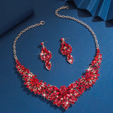3PC Women's Wedding Season Fashion Luxury Flower Necklace Earrings Jewelry Set Suitable for Wedding Parties and Festival Gifts