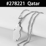 Egypt Nepal Sri Lanka Saudi Arabia Turkey Yemen Qatar Map Pendant Necklaces Polished Flat Design National Jewelry #277821