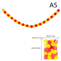 1Pc Indian Style Marigold Flower Garland With Flowers For Day Of The Dead Diwali Home DIY Craft Party Halloween Party Decor