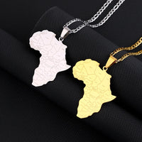 Titanium Steel Glossy Africa Nigeria Ghana Somalia Famous Ethnic Style Africa Map Country Names Pendant Necklace