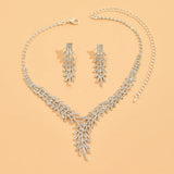 3PC Women's Fashion Trend Claw Chain Series Mimosa Flower Earrings Necklace Jewelry Set Wedding Banquet Party Holiday Gift