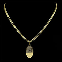 Muslim Islamic Quran Allah Stainless Steel Pendant Necklace Hip Hop Chain for Men Women Gold Color Arabic Islam Amulet Jewelry