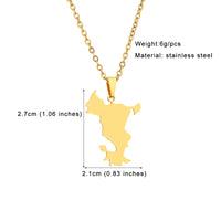 2024 New fashion French Mayotte map necklace for men and women geometric titanium steel pendant national style collarbone chain