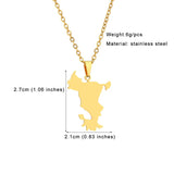 2024 New fashion French Mayotte map necklace for men and women geometric titanium steel pendant national style collarbone chain