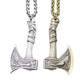 Trendy Retro Crow Prairie Wolf Double Sided Viking Tomahawk Pendant Necklace Charm Men's Necklace Metal Accessorie Party Jewelry
