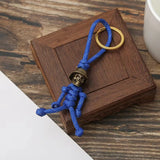 1PC Skull Head Keychain Car Biker Helmet Pendant Keychain Braided Rope Paracord Buddy Bag Hanging Backpack Doll Toy