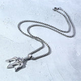 Stainless Steel Trident Pendant Necklace For Men Hip Hop Punk Style Boy Gifts Gold Color 60mm Chain Fahion Jewelry Wholesale
