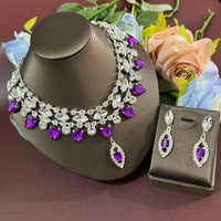 Hot selling multi-color large crystal pendant necklace, European and American fashion super sparkling rhinestone necklace