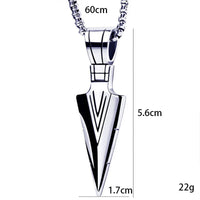 Arrow Pendant Necklace Hip Hop Style Stacktable Stainless Steel Chain Silver Color Simple Vintage Neck Jewelry For Men Women