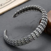 Personality Dragon Scale Bracelet Men's Trend Fashion Retro Chinese Style Reverse Scale Viper Opening Bangles Cuff Jewelry