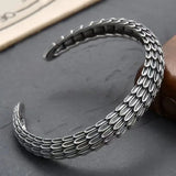 Personality Dragon Scale Bracelet Men's Trend Fashion Retro Chinese Style Reverse Scale Viper Opening Bangles Cuff Jewelry