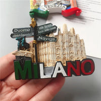 European Souvenir Refrigerator Magnets Milan, Venice, Italy European Stereo Resin Magnet Home Decor