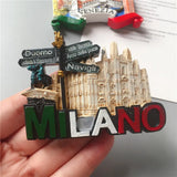 European Souvenir Refrigerator Magnets Milan, Venice, Italy European Stereo Resin Magnet Home Decor