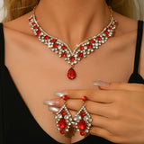 Ladies' fashionable design necklace earrings jewelry set suitable for daily wear, wedding parties, holiday gifts