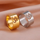 Lemegeton Buddhist Indian Yoga Om Women's Logo Ring Men's Charm Stainless Steel Ultra Natural Jewelry Party Gift