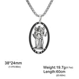 EUEAVAN Stainless Steel Triple Moon Goddess Pendant Necklace Box Chain Hollow Wheel of Hecate Choker Vintage Amulet Jewelry Gift