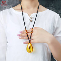 Natural Baltic Amber Butterfly Necklace Men Women Healing Gemstone Fine Jewelry Scorpion In Amber Pendant Sweater Chain Necklace