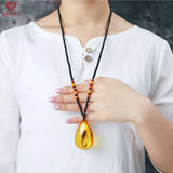 Natural Baltic Amber Butterfly Necklace Men Women Healing Gemstone Fine Jewelry Scorpion In Amber Pendant Sweater Chain Necklace