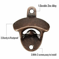 Zinc Alloy Wall Bottle Opener Kitchen Bottle Opener Retro Alloy Wall Mounted with Screws Party Antique Beer Bottle Opener