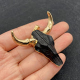 19 Styles Acrylic Cow Pendant Bull Skull Bone Gold Plated Charms for Men's Fashion DIY Jewelry Bull Head Pendant Necklace Gifts