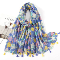 Ethnic Printed Cotton Hijab Viscose Tassels Scarf For Muslim Woman Hijabs Shawls Lady Soft Long Wraps Islim Headband Turban