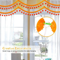 Artificial Marigold Garland Indian Style 135CM Home Decor with Pearl Festival Ornament for Halloween Day of The Dead Christmas