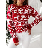 Winter 2025 Women's Christmas Sweater Soft Cute Xmas Look Knitwear Long Sleeve O Neck Jumpers Top Streetwear Y2K Style Pullovers