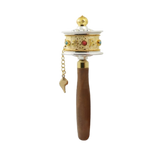 Hand Cranking Tibetan Prayer Wheel Double Bearing Colourful Turn Praying Instrument Rotatable Spinning Drum Religious Ornament