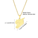 2024 new fashion stainless steel vintage Syria map with city pendant necklace temperament everything collarbone chain birthday a