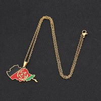 New stainless steel Stainless steel Afghanistan map necklace couple style famous style pop personality dripping titanium steel a