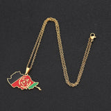 New stainless steel Stainless steel Afghanistan map necklace couple style famous style pop personality dripping titanium steel a