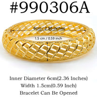 Anniyo 6CM/2.36 Inch Dubai Bangle for Women Girls Wedding Party Ethiopian Bracelet African Arab Jewelry @990006