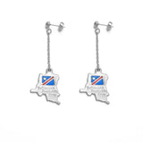 Democratic Republic of the Congo Map Flag Earrings African Ethnic Jewelry @@219406E