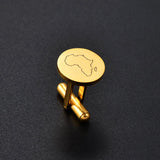 Anniyo (2 Pieces) Cufflinks for Men Women Gold Color/Silver Color Stainless Steel Cuffs Jewelry Africa Map Design #000141