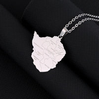 2024 new fashion stainless steel Zimbabwe city with map pendant necklace temperament everything collarbone chain birthday annive