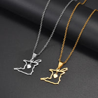 Anniyo 2CM Outline Heart Trinidad and Tobago Map Pendant Necklaces For Women Girls Trendy Ethnic Jewelry @365921