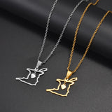 Anniyo 2CM Outline Heart Trinidad and Tobago Map Pendant Necklaces For Women Girls Trendy Ethnic Jewelry @365921
