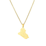 New fashion Iraqi Republic map Pendant Stainless steel necklace feminine personality geometric collarbone chain jewelry