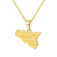 Multiple Countries Map Pendant Necklaces for Woman Man Gold Color IN USA HT ML MU CM PL UAE Africa CZ Map Unisex Jewelry Gift