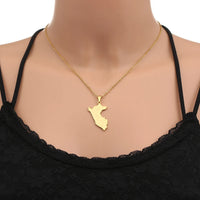 Peru Map With City Pendant Necklace Stainless Steel For Women Men Gold Silver Color Charm Fashion Peruanos Jewelry Gift