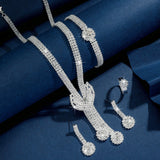 Ladies' French style sparkling rhinestone jewelry set suitable for weddings, gatherings, and holiday gifts