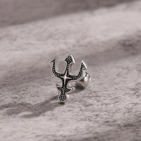 Punk Men's Trident Stud Earrings, Ancient Greek God Poseidon Neptune Earrings Stainless Steel Ear Gifts for Him Jewelry