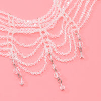 Black White Crystal Beads Necklace for Women Handmade Bohemian Drop Fashion Statement Choker Necklaces Female Lady Charm Jewelry